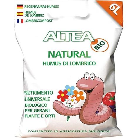 Humus de lombric naturel Altea pour potager, fleurs et jardin 6 L