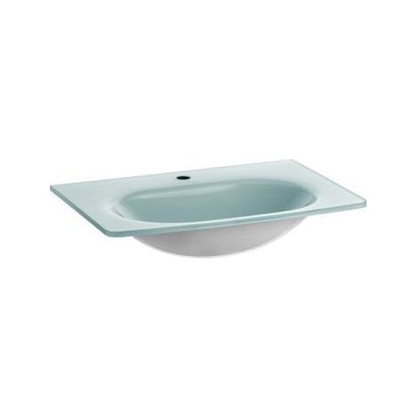 Lavabo de vidrio ELEGANCE apto para grifería de 1 orificio, lacado blanco 700 x 125 x 492 mm KEUCO