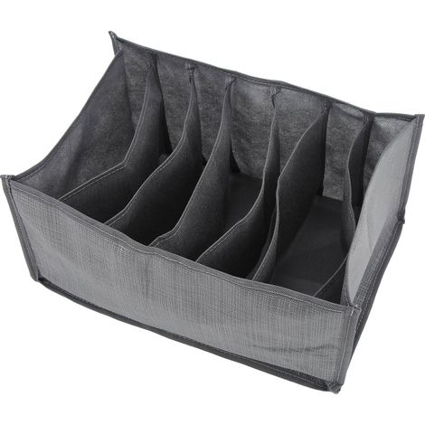 Sacs de rangement pour dortoirs étudiants, séparateurs de tiroirs de penderie, sous-vêtements, jeans, pulls, sacs de rangement pliables pour vêtements, grand sac gris à 7 compartiments. (1/5)