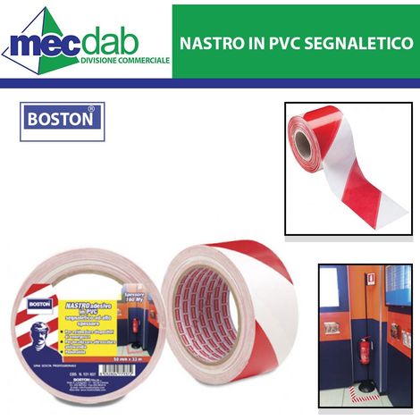 NASTRO SEGNALETICO ADESIVO BIANCO/ROSSO (1/3)
