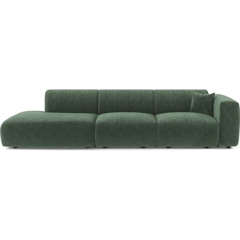 Canapé droit 310cm 5 places en velours à motifs vert émeraude MYRA (1/5)