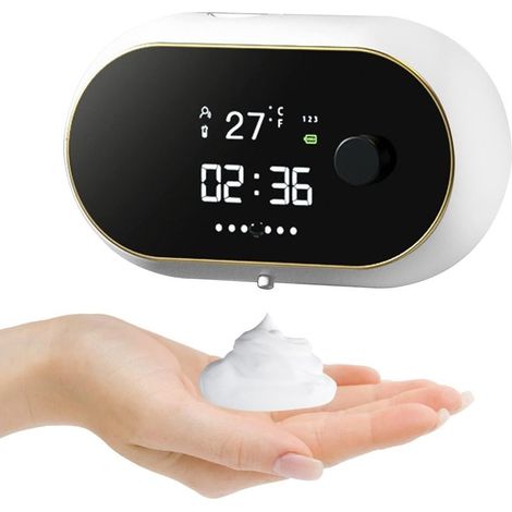 (White) 500ml Automatic Soap Dispenser with Sensor, 3-Level Adjustable Rechargeable Electric Soap Dispenser, Foam Soap Dispenser for Kitchen and Bathroom (1/5)