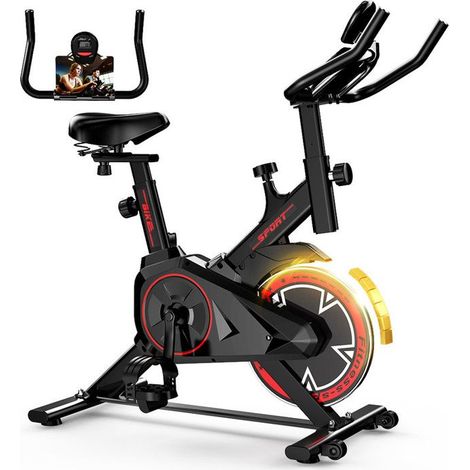 Heimtrainer KB-B1, Spinning-Bike, Indoor- und Fitness-Bike, verstellbarer Widerstand, Schwungrad 10kg, LED-Display, Schwarz (1/5)