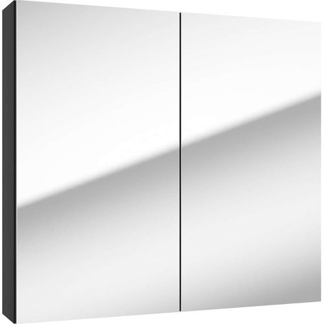 kielle Vega - Armario de lavabo 80x73x15 cm, negro mate 50118804 (1/5)