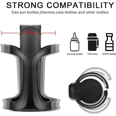 Porte-gobelet pour poussette, porte-gobelet pour vélo, porte-boisson universel pour poussette, vélo, fauteuil roulant, déambulateur, scooter (1/4)
