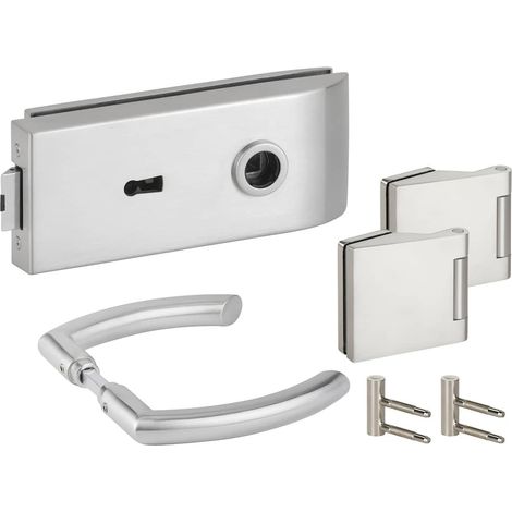 HERMAT Ganzglastürschloss-Set BARI 6142/6325/1804/HZ, Edelstahl (1/2)