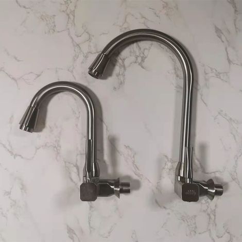 Oulus Einzel-Kaltwasser-Wandspüle mit Kupferkern und kleinem gebogenem Wasserhahn (einzeln) (1/5)