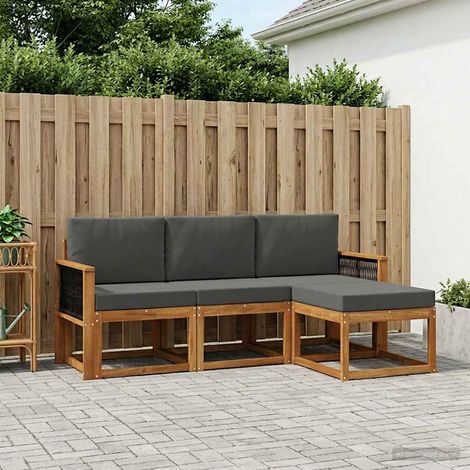 vidaXL Outdoor-Sofagarnitur mit Kissen 4 pcs Natur und Anthrazit (1/5)