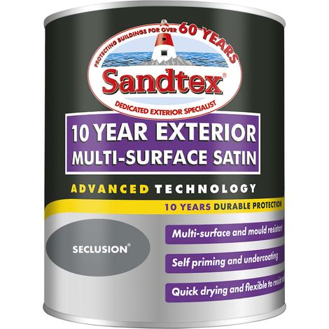 Sandtex 10 Year Exterior Multi Surface Satin - Seclusion - 750ml