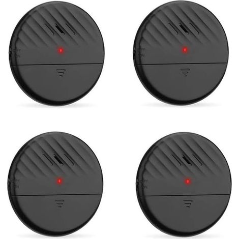 Alarme de fenêtre de Porte avec capteur de Vibration Noir 4 Packs 125dB Détecteur de cambriolage Fin et Puissant avec indicateur LED à sensibilité réglable pour la sécurité à Domicile (1/5)