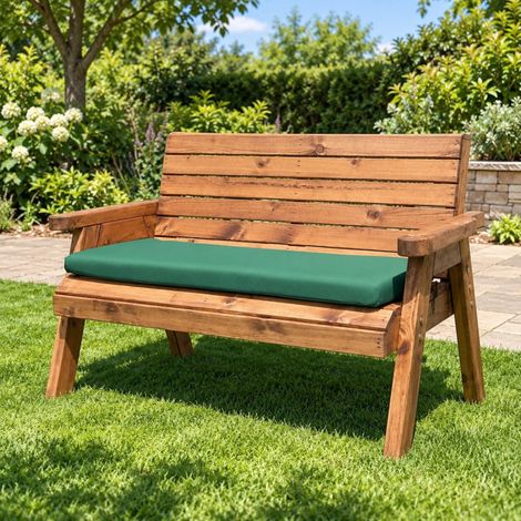 Charles Taylor Green Waterproof Three Seater Base Cushion for wooden furniture (1/5)