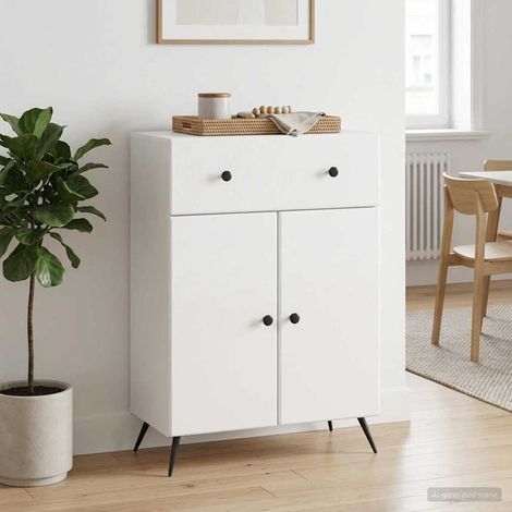 vidaXL Credenza Bianco Lucido 66 x 34,5 x 90 cm Legno (1/5)