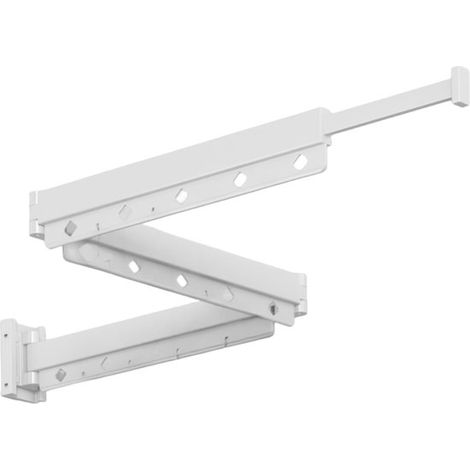 Stendibiancheria a tre ante da parete con braccio estensibile, pieghevole e retrattile, adatto per lavanderie, balconi e camere da letto - Bianco (1/5)