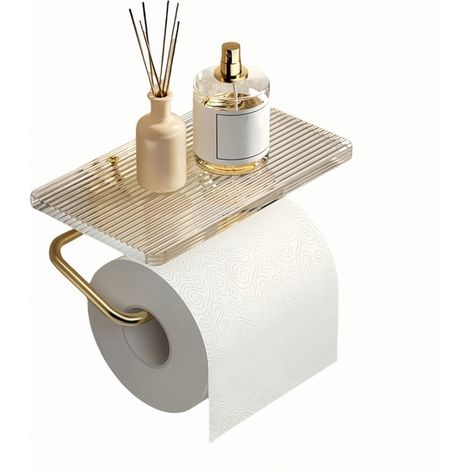 Toilettenpapierhalter – Acrylplatte – Rostbeständiges, verdicktes Acryleisen – Platzsparend – Wandmontage im Badezimmer (1/3)