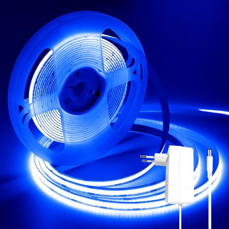 5M Ruban LED Bleu, 12V COB Bande LED Dimmable 3000K, CRI93+ (1/5)