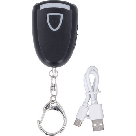 Porte-clés d'alarme personnelle, auto-défense, sécurité d'urgence, Rechargeable, avec lumière LED, pour fêtes, promenades nocturnes, chien (1/5)