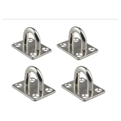 Plaque à œillet marin 6 mm, 4 pièces, acier inoxydable 304, plaque durable pour bateau, plafond, mur, balançoire, hamac (1/5)