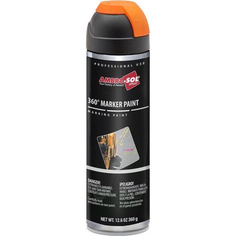 Peinture de traçage - AMBRO-SOL - V403ARANCIOF - 500 ml - Orange fluorescent - Valve 360° (1/2)