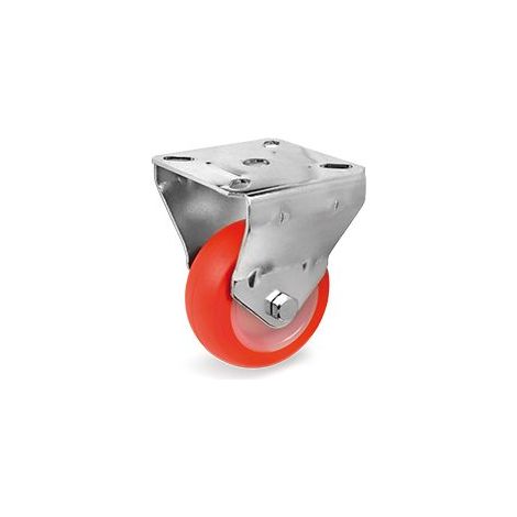 Roulette fixe diamètre 50 mm roue polyuréthane rouge - 55 Kg (1/2)