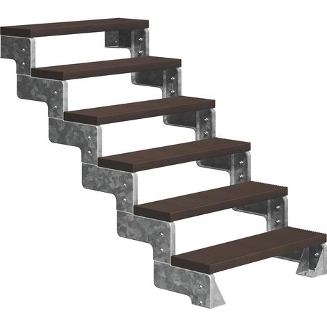 Dolle Außentreppe Gardentop 108-132cm Geschosshöhe mit Trimax dunkelbraun 100cm breit ohne Geländer