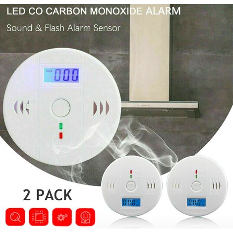 FLITI White CO Detector 107x35mm with LCD Screen and 85dB Alarm for Home and Kitchen (1/5)