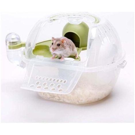 Cage de transport pour petits animaux, cage de transport portable pour hamsters, cage de transport pour lapins avec aérations et poignée confortable (1/4)
