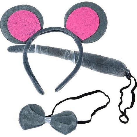 Fascia per capelli a forma di topo in peluche