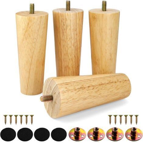 Pieces 12cm Wooden Furniture Legs, Light Wood Grain, Elegant and Simple Design, Strong Load Capacity, Ideal for Tables, Sofas and Cabinets