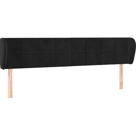 Maison Exclusive - Cabecero de terciopelo negro 183x23x78/88 cm (1/5)