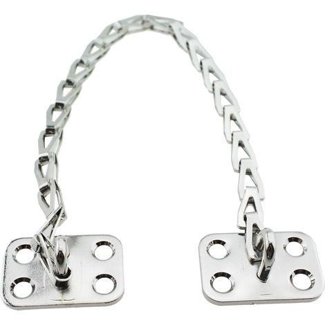 1 - Chaîne De Meuble - Chaîne De Sécurité - Limite Ouverture Porte Fenêtre - Fer Robuste - Nickel Brossé - 30,5cm