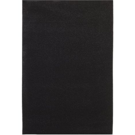 Tapis moderne noir frisée pour salon Milano unit NER101