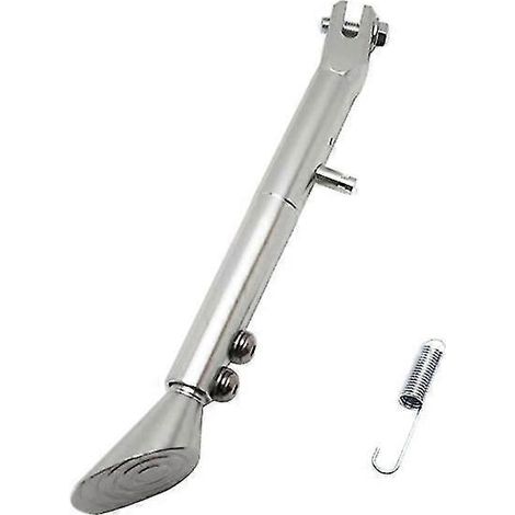 Motorrad-Seitenständer, verstellbare Halterung, Seitenständer aus Aluminiumlegierung, schnelle Montage, leicht – Silber