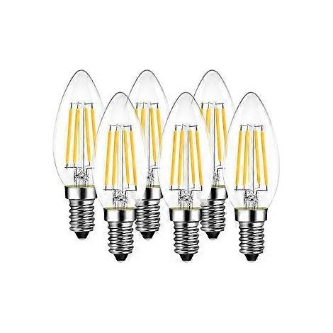E14 LED-Filamentlampe, 4 W (entspricht 40 W Halogenlampe), Wechselstrom 220–240 V, Warmweiß 2700 K, Abstrahlwinkel 270° [Energieklasse E]
