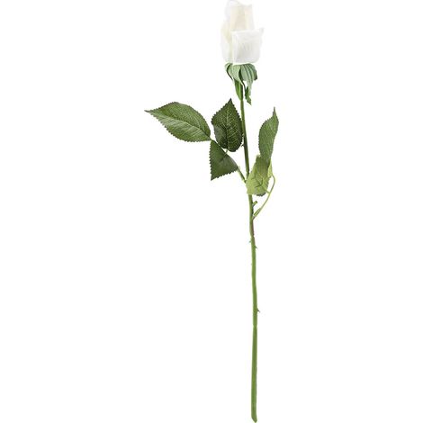 Rose Artificielle - Fleur En Soie Réaliste Pour Décoration Mariage Maison Bureau - 1 Pièce Blanche (1/5)