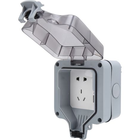 Boîtier de prise étanche extérieur, prise murale résistante à la pluie, composant industriel AC110‑250V (1/5)