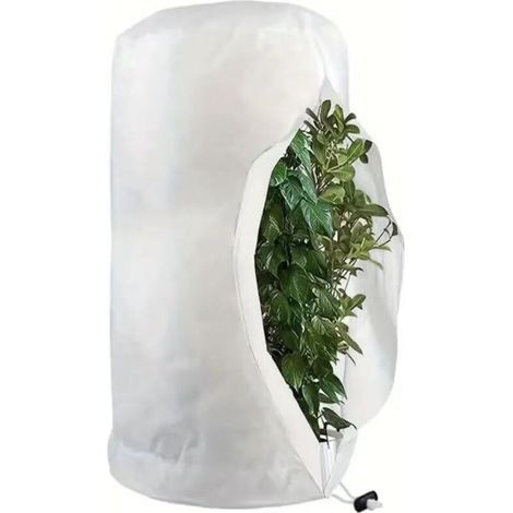 Housse non tissée pour plantes d'extérieur Protection contre le gel Avec cordon de serrage pratique Convient pour diverses plantes 80x100 cm (1/5)
