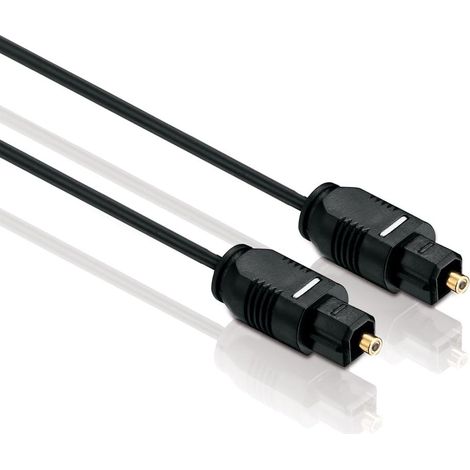 Câble Audio Toslink - 1 Unité - Fibre Optique - Plug-Plug - Home Cinéma - 0,50m Noir (1/3)