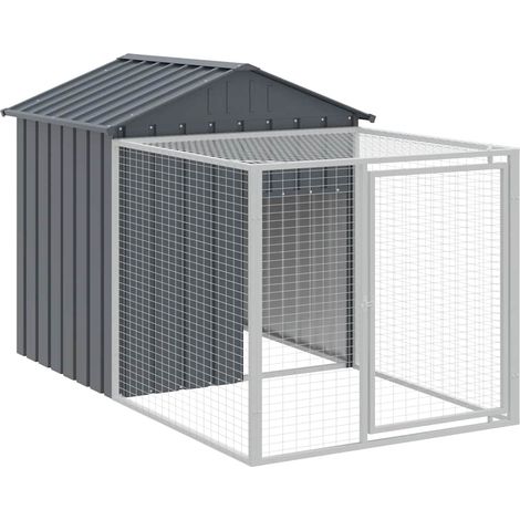 Maison Exclusive - Gabbia per polli con recinto antracite 117x201x123 cm in acciaio zincato