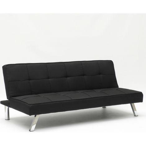 Divano letto in tessuto 2 posti design moderno Gemma pronto letto - Nero (1/5)