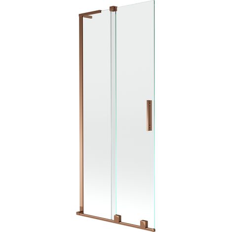 Mexen Velar L Duschtrennwand 2-flügelig verschiebbar 80 x 150 cm, transparent, Roségold - 896-080-003-01-60 (1/5)