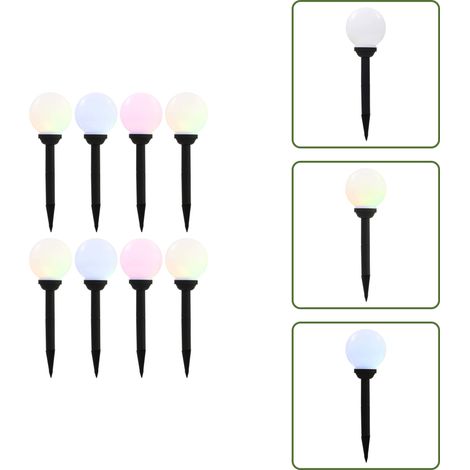Außen-Solarlampen 8 Stk. LED Kugel 15 cm RGB - Outdoor-Beleuchtung - Solarleuchte - Gartenbeleuchtung - Terrasse Beleuchten - Wegbeleuchtung (1/5)