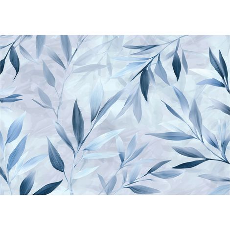 Papier peint mural feuilles abstraites intissé grand format design intérieur salon chambre pas cher 150x105 cm (1/5)