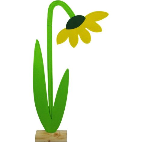 TrendLine Deko Blume Filz 62 x 31 cm gelb grün Jahreszeitliche Dekoration
