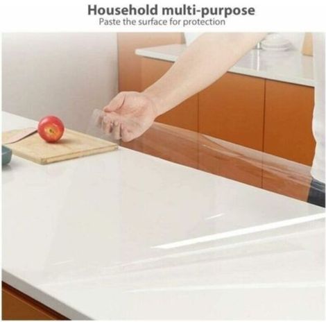 Film adhésif pour cuisine 60 x 300 cm transparent imperméable résistant à l'huile et à la chaleur (1/4)