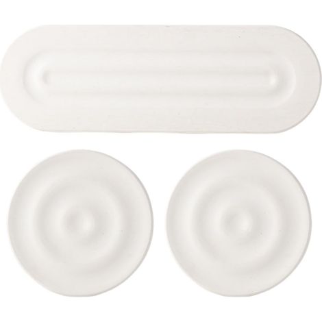 Lot de 3 plateaux en pierre de diatomite absorbant l'eau pour salle de bain avec bande antidérapante et évaporation (blanc)'blanc'- (1/5)
