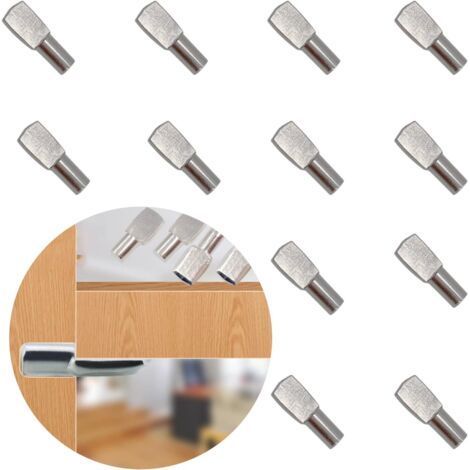 24 piezas de pasadores de soporte para estantes, clavijas de metal niquelado para estantes, clavijas divisorias de escritorio de metal, soportes para estantes