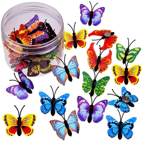 Autocollants décoratifs papillons colorés pour pare-chocs et vitres de voiture