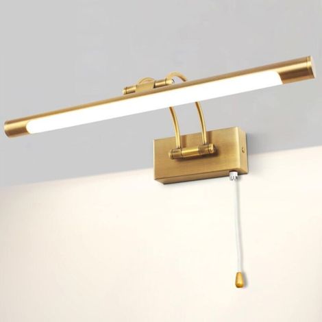 LED 8W IP44 Mirror Wall Light Bathroom Lighting Brass Indoor Lighting with Switch, 40CM 3000K Wall Sconces for Pictures and Display Cases Adjustable Arm Reading Lamps (1/5)