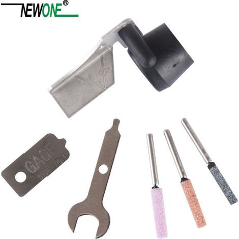 Kit d'affûtage pour tronçonneuse, guide angulaire et pierres à aiguiser compatibles avec les outils rotatifs Dremel (1/4)