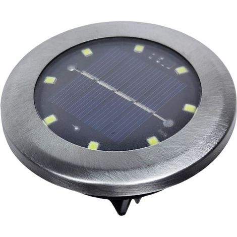 8LED Lampe Solaire Inox Encastrable Sol Jardin, Lumière Chaude, Capteur Auto, Installation Facile (1/5)